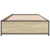vidaXL Bed Frame Sonoma Oak Engineered Wood, Metal, Plywood Small Single