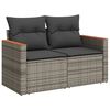 vidaXL Garden Sofa Set Grey, Dark Grey PE Rattan, Powder-Coated Steel