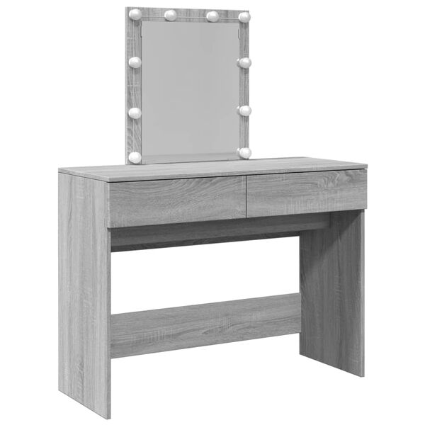 vidaXL Dressing Table Grey Sonoma Engineered wood, Glass Medium
