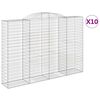vidaXL Arched Gabion Baskets 10 pcs 118.1x19.7x200/220" Galvanised Iron