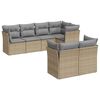 vidaXL Garden Sofa Set Beige PE rattan, Powder-coated steel, 100% polyester