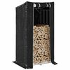 vidaxL Firewood Rack with Rain Cover 39.4"x31.5"x78.7" Galvanized Steel