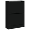 vidaXL Shoe Cabinet Black Engineered Wood Slim Shoe Cabinet