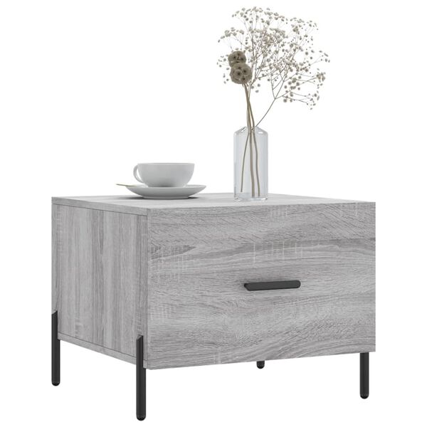 vidaXL Coffee Table Grey Sonoma Engineered Wood, Iron Standard