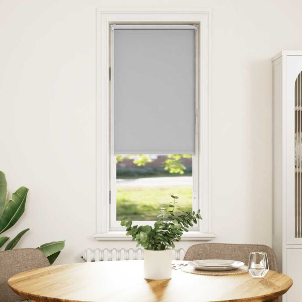 vidaXL Roller Blind Light Grey 100% Polyester, Aluminum 17.7x59.1 in
