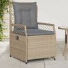 vidaXL Reclining Patio Chair Beige PE rattan Standard Removable Covers