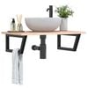 vidaXL Basin Shelf Wall Mounted Steel and Solid Wood Oak
