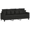 vidaXL Sofa Set Black Polyester, Metal, Plywood 3-seater and 2-seater