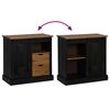 vidaXL Sideboard Black Solid pine wood, metal Medium Sideboard