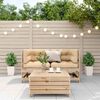 vidaXL 3 Piece Patio Lounge Set with Cushions Solid Wood Pine
