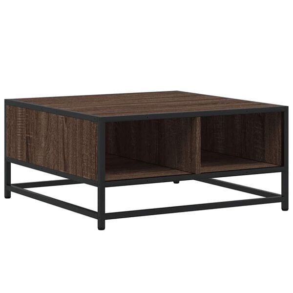 vidaXL Coffee Table Brown Oak, Black Engineered wood, Metal Medium