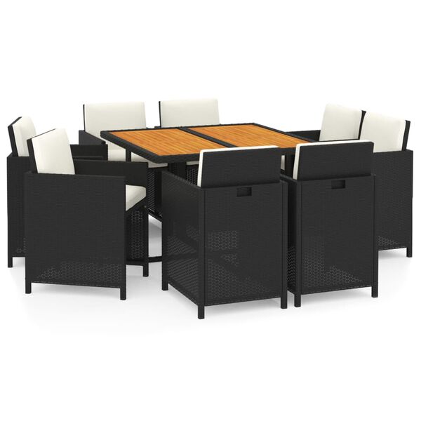 vidaXL Garden Dining Set Black