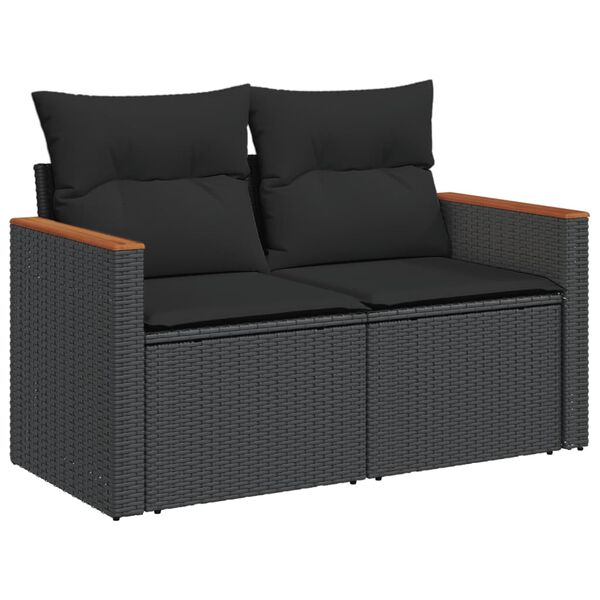 vidaXL Garden Sofa Set Black