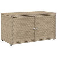 vidaXL Patio Storage Cabinet Beige 43.3"x21.7"x23.8" Poly Rattan