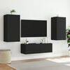 vidaXL TV Wall Cabinet Black Engineered wood Medium Wall mounting