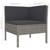 vidaXL Garden Lounge Set Gray PE rattan, powder-coated steel, polyester
