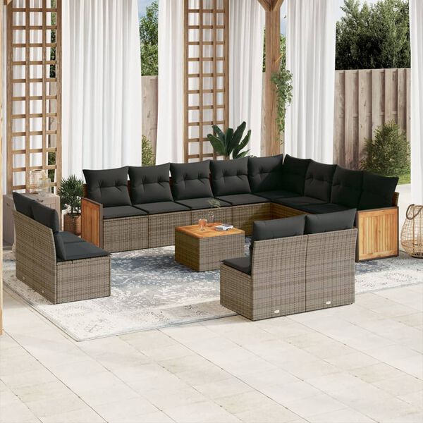 vidaXL Garden Sofa Set Grey