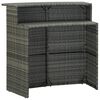 vidaXL Garden Bar Set Gray PE rattan, powder-coated steel, fabric Compact