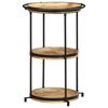 vidaXL Side Table Brown and black Solid mango wood, iron Medium