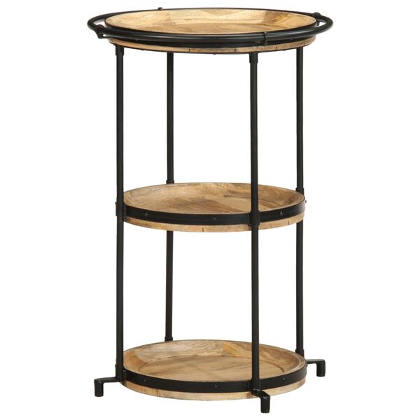 vidaXL Side Table Brown and black Solid mango wood, iron Medium