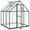 vidaXL Greenhouse Green, Clear Aluminum, Polycarbonate