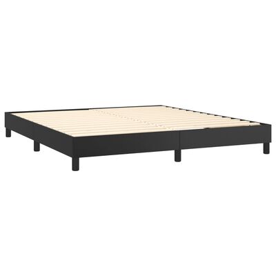 vidaXL Box Spring Bed with Mattress Black 72"x83.9" California King Faux Leather