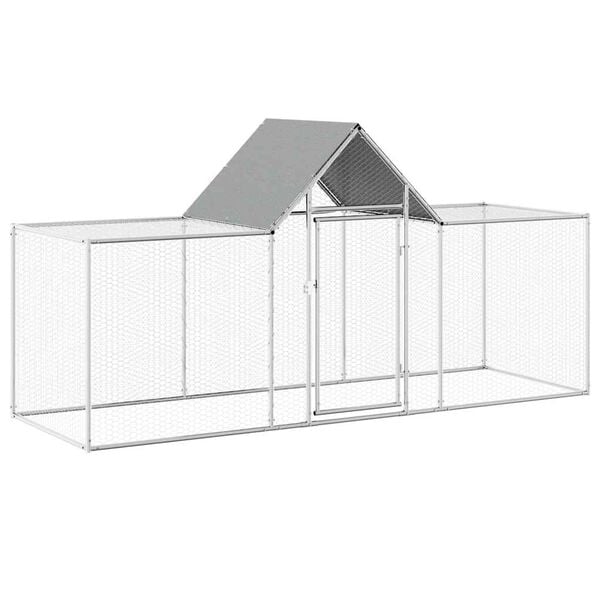 vidaXL Chicken Coop Silver Galvanized steel Large