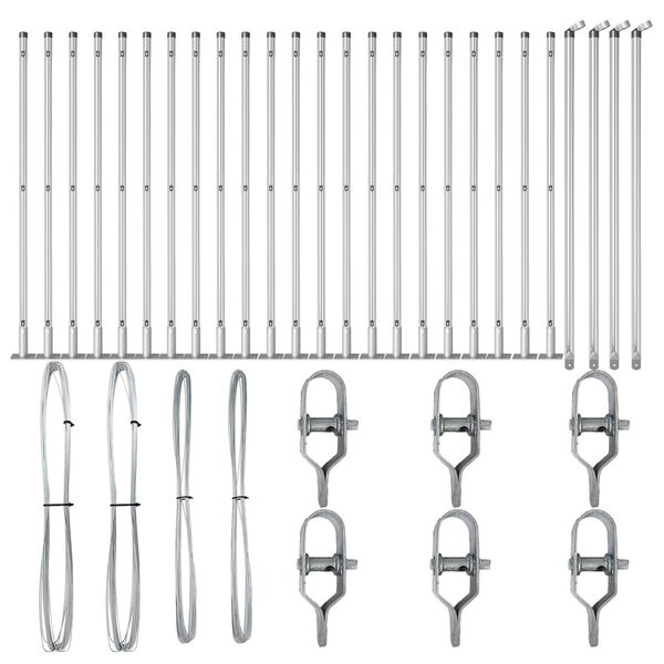 vidaXL Fence Post 26 pcs Grey 1.26 x 1.26 x 43.31 in