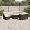 vidaXL Garden Sofa Set Brown, Cream White