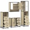 vidaXL Bathroom Furniture Set Sonoma oak Engineered wood, metal Medium