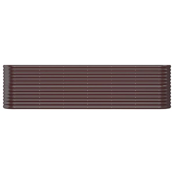 vidaXL Garden Raised Bed Brown Powder-coated steel 102.4 x 15.7 x 26.8 in