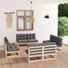 vidaXL Garden Lounge Set Natural wood Solid Pine Wood 8 Piece Modular