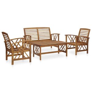 vidaXL Garden Lounge Set Brown Solid acacia wood Medium Durable