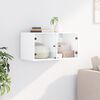 vidaXL Wall Cabinet White Engineered wood, Glass Medium Wall Cabinet