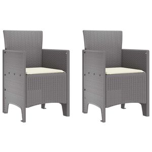 vidaXL Garden Chair 2 pcs Light gray 53 x 49 x 85 cm PP