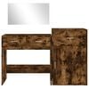 vidaXL Dressing Table Set Smoked Oak Engineered wood, glass Medium
