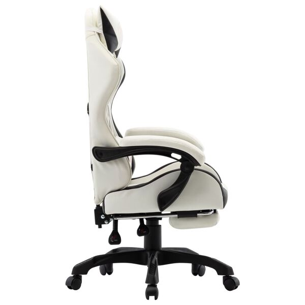 vidaXL Racing Chair Black and White Faux leather (PVC, polyester, cotton)