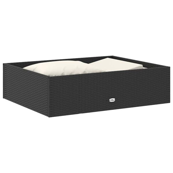 vidaXL Garden Sofa Set Black PE Rattan Medium Adjustable Armrests