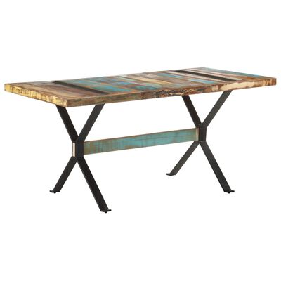 vidaXL Dining Table 63"x31.5"x29.9" Solid Reclaimed Wood