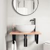 vidaXL Basin Shelf Wall Mounted Steel and Solid Wood Oak
