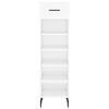 vidaXL Shoe Cabinet High gloss white Engineered wood, iron, aluminum