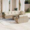 vidaXL Garden Sofa Set Beige PE rattan Large Removable Covers