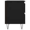 vidaXL Bedside Cabinet Black Engineered wood, Iron Medium