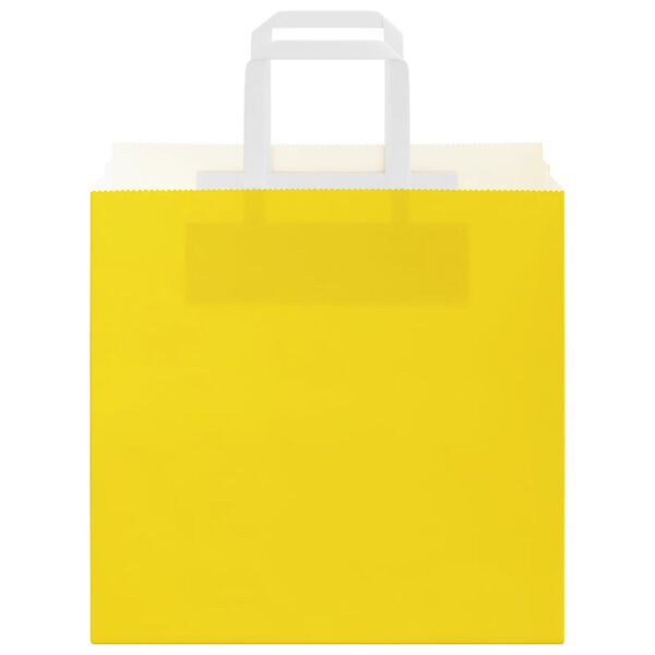 vidaXL Paper Bags 50 pcs with Handles Yellow 10.2x6.7x9.8"