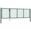 vidaXL Garden Gate Steel 137.8x39.4" Green