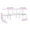 vidaXL Bench Set Black, Taupe Powder-coated steel, Fabric (100% polyester)