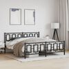 vidaXL Bed Frame Black Steel Full Bed Frame Rectangular Modern