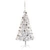 vidaXL Artificial Pre-lit Christmas Tree with Ball Set Silver 59.1" PET