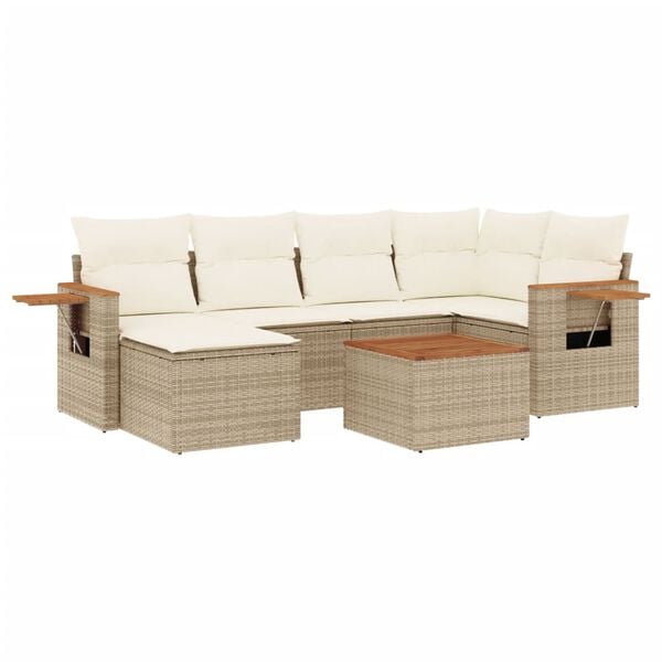 vidaXL Garden Sofa Set Beige and Cream White
