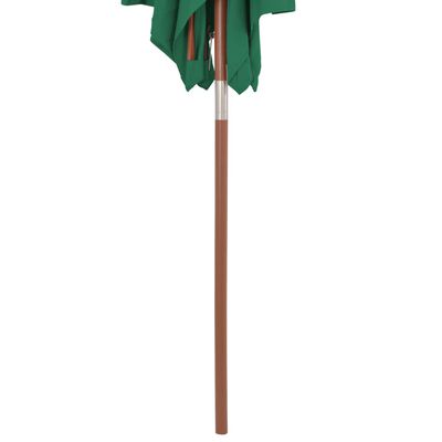 vidaXL Outdoor Parasol with Wooden Pole 59.1"x78.7" Green